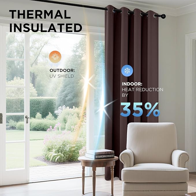 Joydeco Blackout Curtains 84 inches Long 2 Panels Set, Thermal Insulated Long - Image 4