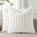 Pallene Faux Fur Plush Throw Pillow Covers 16x16 Set of 2, Luxury Soft Fluffy by PALLENE