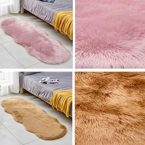 24"x71" Faux Fur Area Rug -Shaggy Sheepskin Fluffy Carpet Art Rugs Chic Floor - Image 2