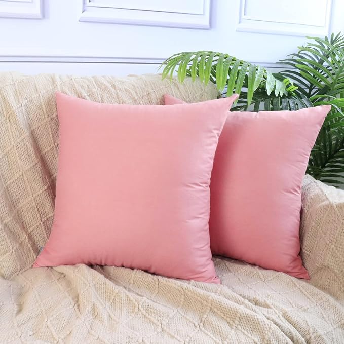4-Pack 100% Cotton Comfortable Solid Decorative Throw Pillow Case, Thmyo Square - Image 2