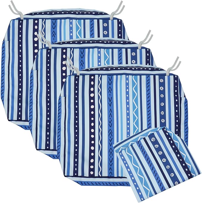 NettyPro Outdoor Cushion Slipcovers Waterproof 4 Pack Patio Chair Seat Cushion by NettyPro