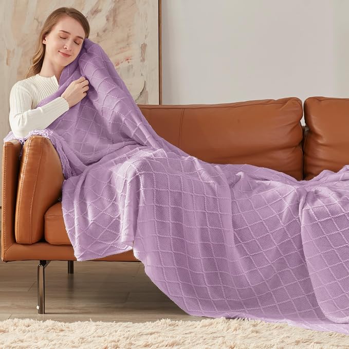 inhand Knitted Throw Blanket for Couch and Bed, Soft Living Room Home Decor - Image 3