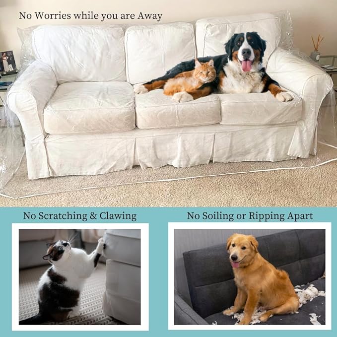 Evelots Clear Couch Cover - Image 5