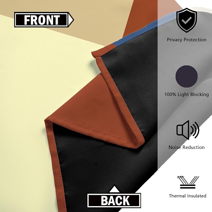 Tyrot Terracotta Blue 100% Blackout Curtains - Image 5