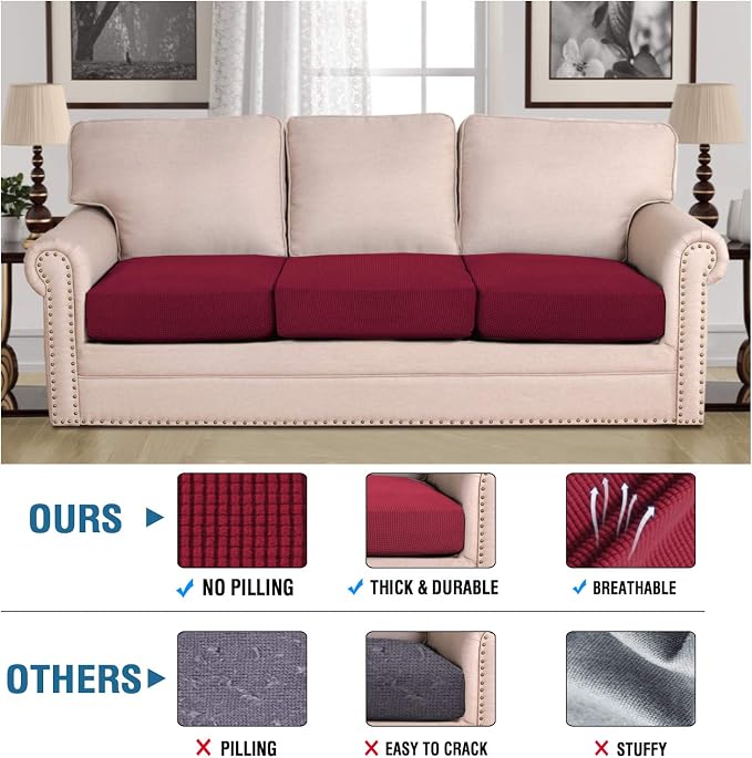 H.VERSAILTEX Super Stretch Couch Cushion Covers Sofa Cushion Slipcovers - Image 5