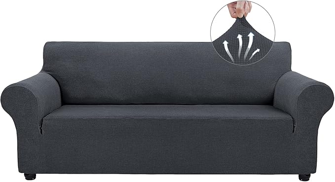 Asnomy Couch Covers for 3 Cushion Couch Stretch Sofa Covers Slipcovers by Asnomy