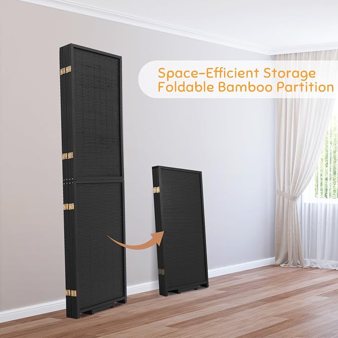 Bamboo Room Divider Folding Privacy Screens, Wall Divider - Image 5