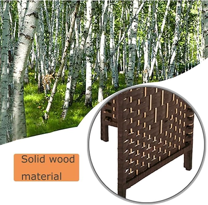 FDW Room Divider 4 Panel Room Screen Divider Wooden Screen Folding Portable - Image 4