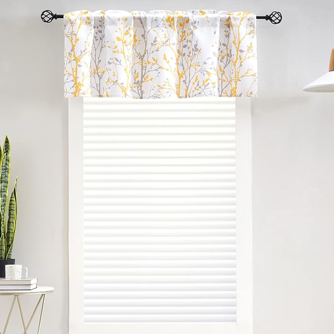 Luvyohmee Tree Branch Printed Valance Curtain, 18 inches Long Kitchen Valance - Image 4