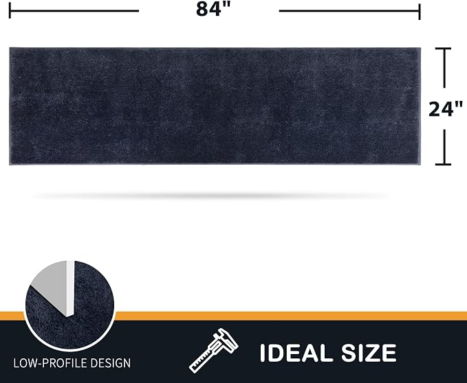 PURRUGS Dirt Trapping Door Mat 24" x 84", Non-Slip Machine Washable Entryway Rug - Image 2