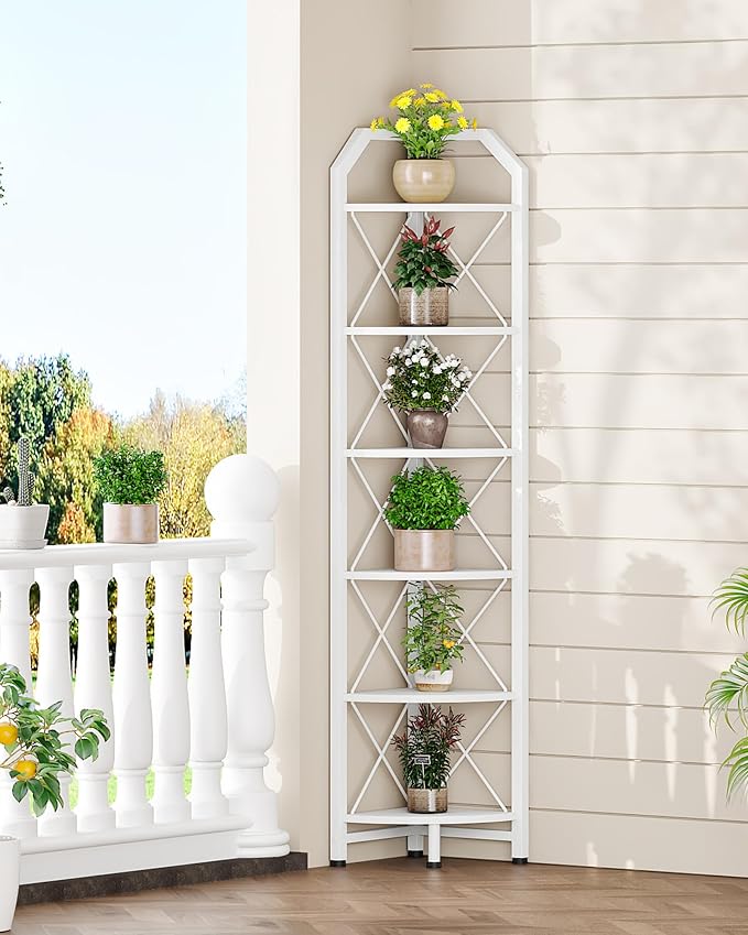 CHOEZON 6-Tier Industrial Corner Shelf, 71.2" Corner Storage Stand, Plant Stand - Image 7