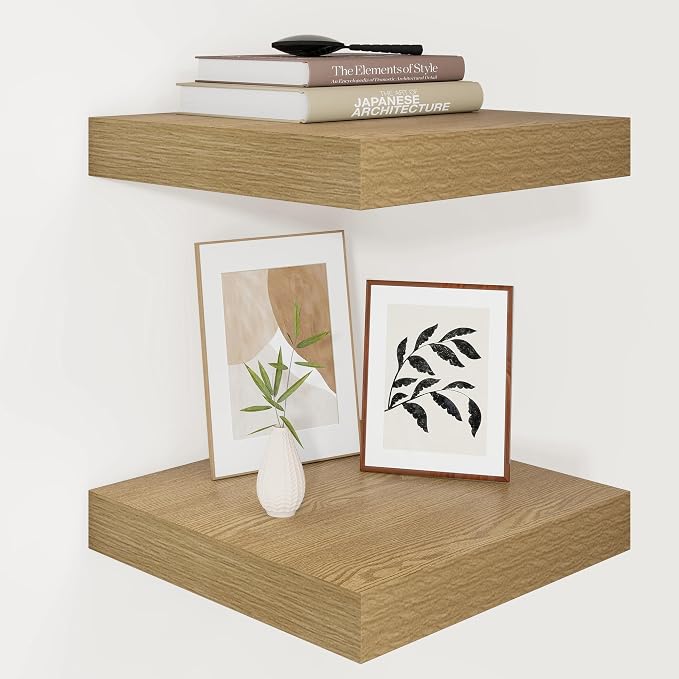 Vivelove 12 Inch Deep Floating Shelves 12 inch Long, 2 Inch Thick Wall Shelves by VIVELOVE