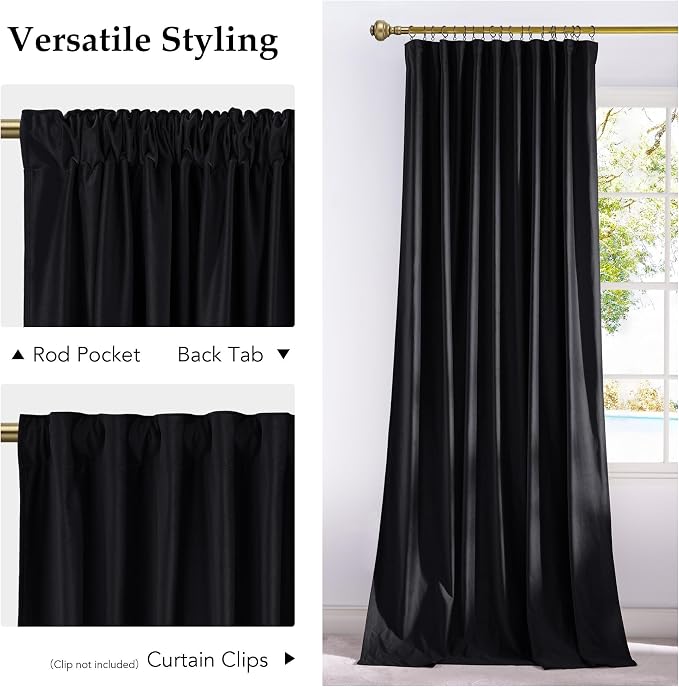 NICETOWN Black Out Velvet Curtains 84" Length 2 Panels - Image 4