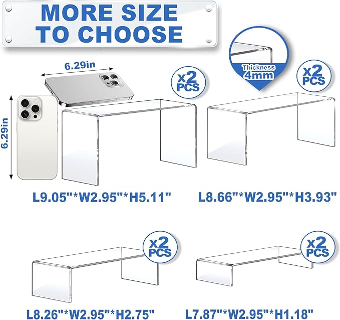 Aheroi Large Acrylic Risers, Cake Shelves Retail Shoe Showcase - Image 2