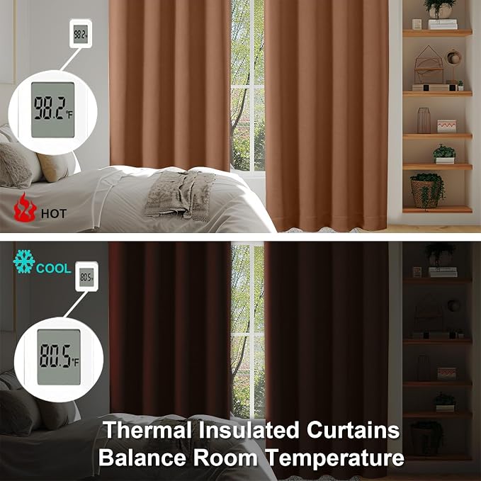 Simplebrand Ava Sun Baked Short Blackout Curtains - Image 6