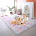 Rainbow Rugs for Girls Bedroom Living Room, 8x10 Feet Shag Fuzzy Area Rug for by CAIYUECS