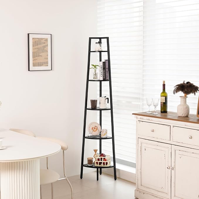 Yoobure Corner Shelf, 5-Tier Corner Bookshelf - Image 7