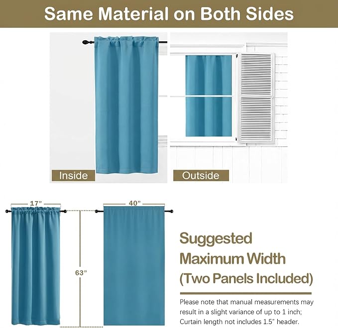 OVZME Turquoise Blackout Curtains - Image 2