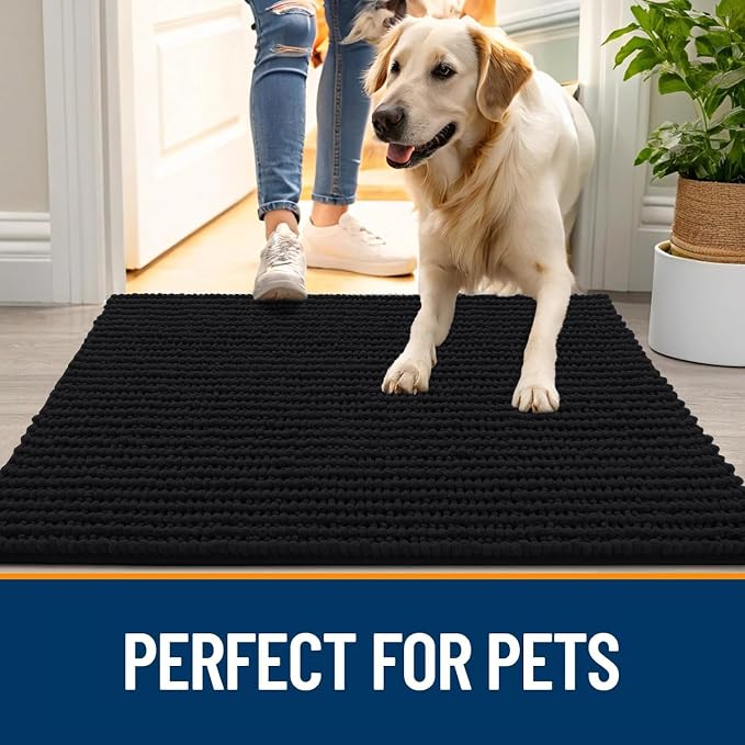 OLANLY Dog Door Mat for Muddy Paws 40x32, Ultra Absorbent Chenille Mud Doormat - Image 6