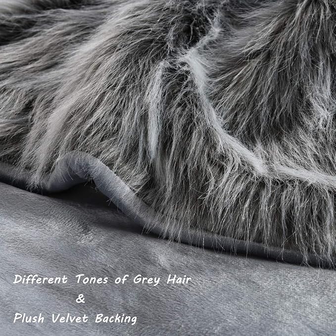 Luxury Faux Fur Throw Blanket, Super Warm, Fluffy Decoration Blanket Scarf - Image 3