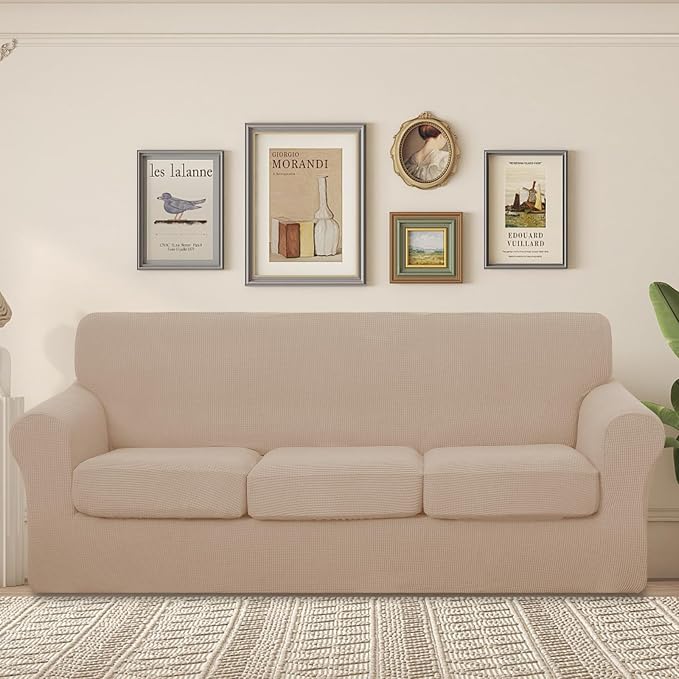 U-NICE HOME 4 Pieces Stretch Couch Cover Sofa Cover Washable Sofa Slipcover - Image 2
