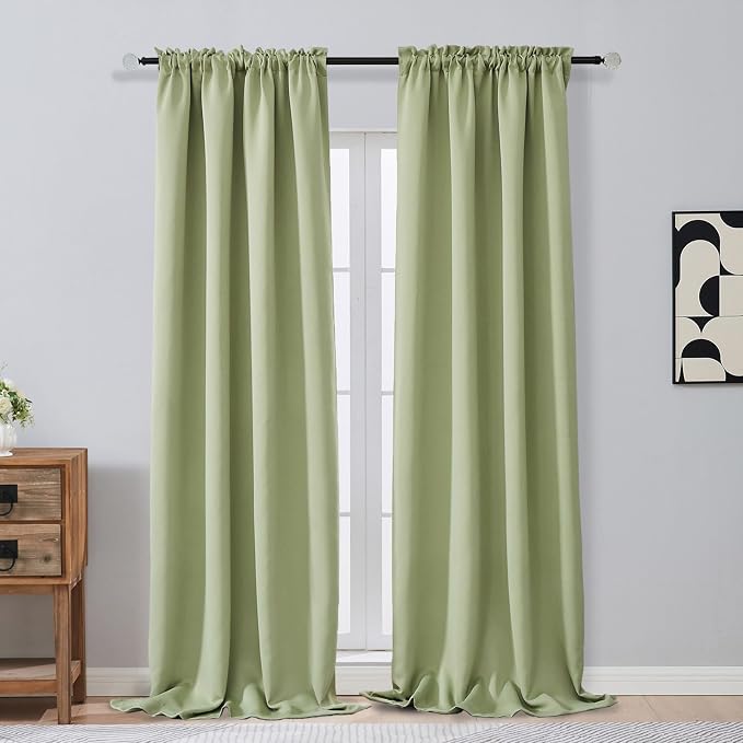 OVZME Sage Green Blackout Curtains by OVZME