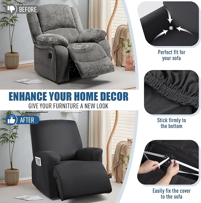 TAOCOCO Stretch Recliner Couch Covers 3-Pieces Style Recliner Chair Covers - Image 6