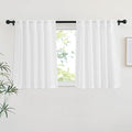 NICETOWN White Semi Sheer Kitchen Curtains 24 inch Length, Rod Pocket & Back by NICETOWN