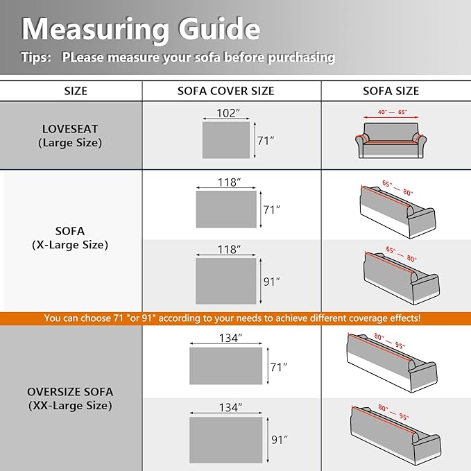 MEETSKY L Shaped Couch Covers for 2 Cushion Couch Sofa Sectional Sofa Covers - Image 5