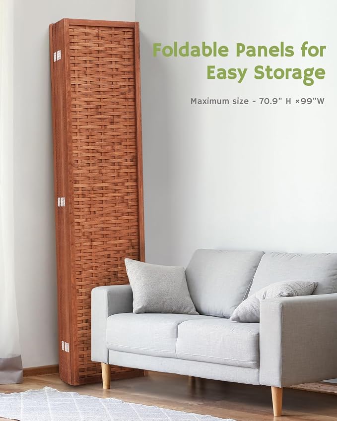 JOSTYLE 6ft Folding Privacy Screens 5-Panel Freestanding Room Dividers - Image 5
