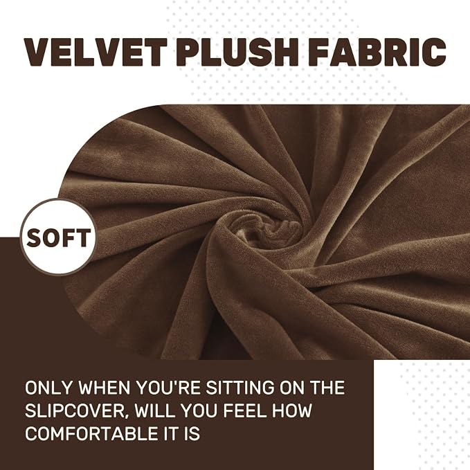MAXIJIN Velvet Stretch Seat Cushion Covers Couch Cushion Cover - Image 3
