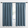 NICETOWN Bedroom Curtains Blackout Draperies, Smoky Blue, 1 Pair, 34-inch W x by NICETOWN