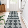 Beeiva Checkered Print Hallway Runner Rug 2.5x8, Ultra Thin Kitchen Runner Rugs by Beeiva