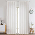 Chyhomenyc Natural Curtains 120 Inch Length 2 Panels Set, Faux Linen Textured by Chyhomenyc