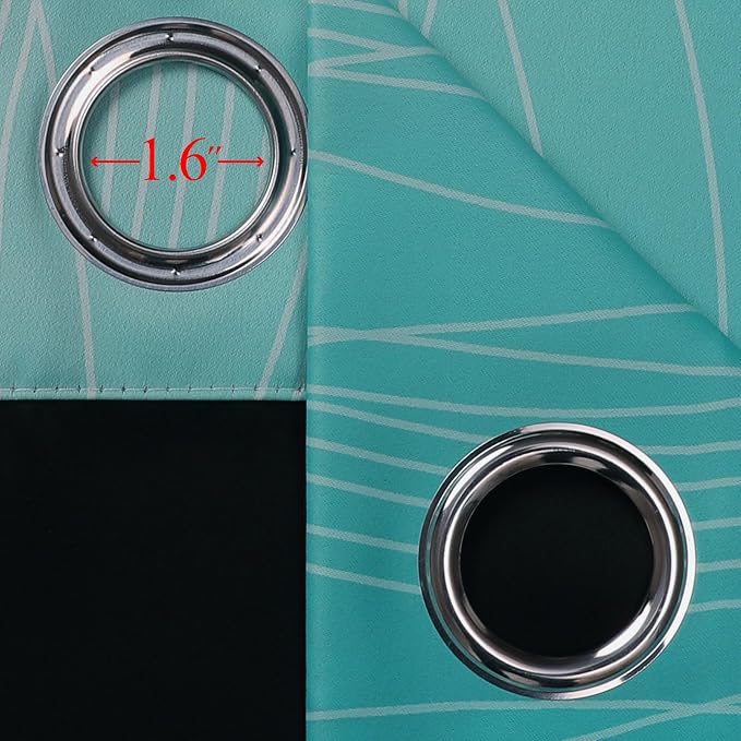 Estelar Textiler Teal and Navy Blue Blackout Curtains - Image 7