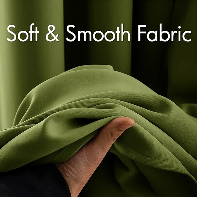 MIULEE Blackout Curtains Room Darkening Thermal Insulated Drapes Solid Window - Image 3