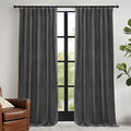 RYB HOME Grey Velvet Curtains 102 inches by RYBHOME