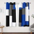 Tyrot Blue Gray 100% Blackout Curtains 45 inch Length 2 Panels Set White Grey by TyrotHomeDecor