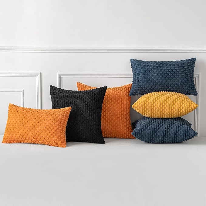 MIULEE Pack of 2 Decorative Throw Pillow Covers 18x18 Inch Soft Boho Striped - Image 5