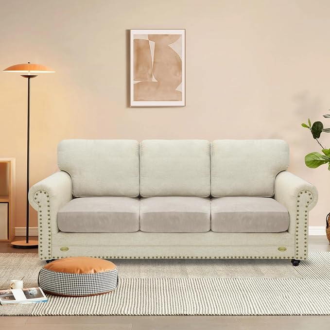 MAXIJIN Velvet Stretch Cushion Covers Fitted Couch Cushion Slipcovers Sofa Seat - Image 2