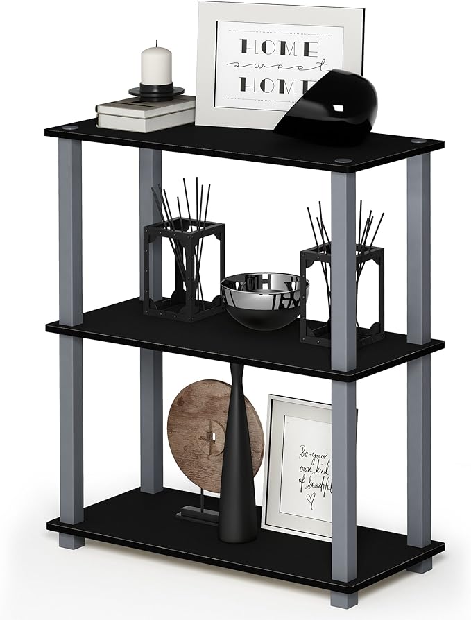 Furinno TURN-S-TUBE Storage Shelves Set of 2, 3-Tier Book Shelf, Corner Shelf - Image 5