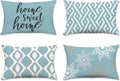 Hexagram Blue Geometric Pillow Covers 12x20 Set of 4, Decorative Outdoor Modern by Hexagram