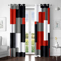 Tyrot Red Black 100% Blackout Curtains by TyrotHomeDecor