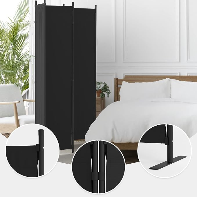 Room Divider, 4 Panel Folding Privacy Screen, 88” Portable Separating - Image 2