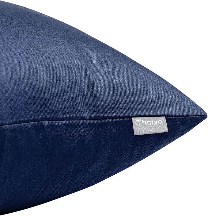 Thmyo 4-Pack 100% Cotton Comfortable Solid Decorative Throw Pillow Case Square - Image 8