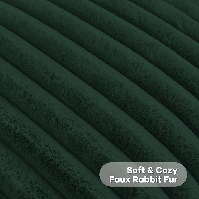 FUTEI Dark Green Decorative Throw Pillow Covers Set of 2, 24x24 Inch Soft - Image 2