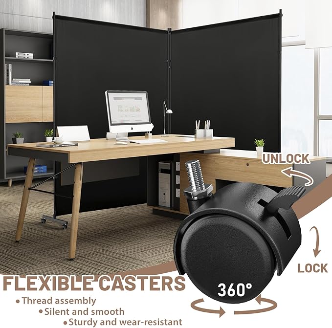 Double Panels Room Divider/Privacy Screen - Image 4