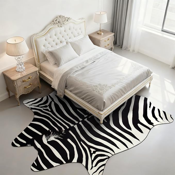 BENRON Premium Zebra Rugs for Living Room Bedroom, Non-Slip Throw Rug for Home - Image 4