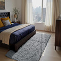 Soft Runner Rugs for Bedroom, Light Grey 3x7 Area Rugs Fluffy Rug Shaggy Area by Yongyangjuxi
