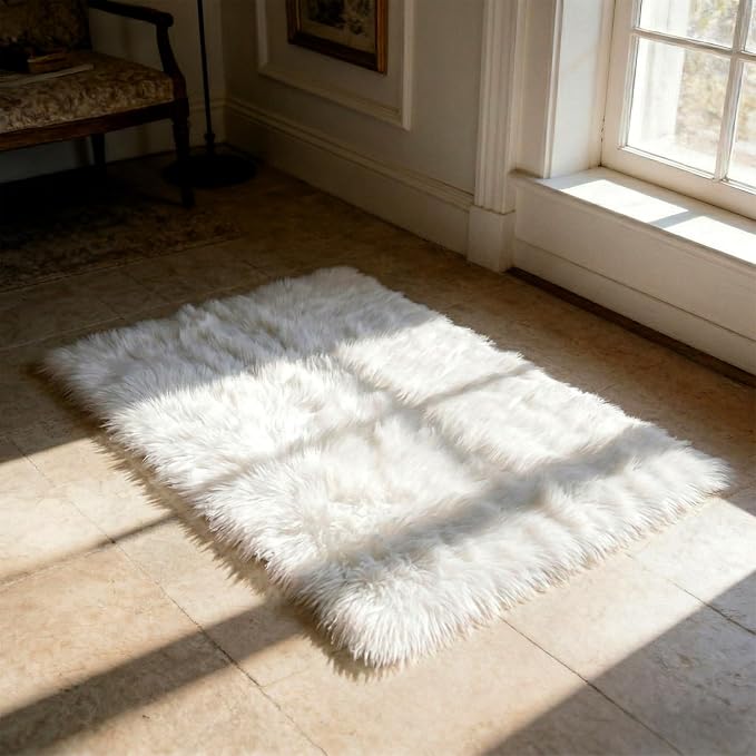 Ultra Soft Faux Fur Rug, Fluffy Shaggy 2 x 3 Ft Small Area Rug - Image 4